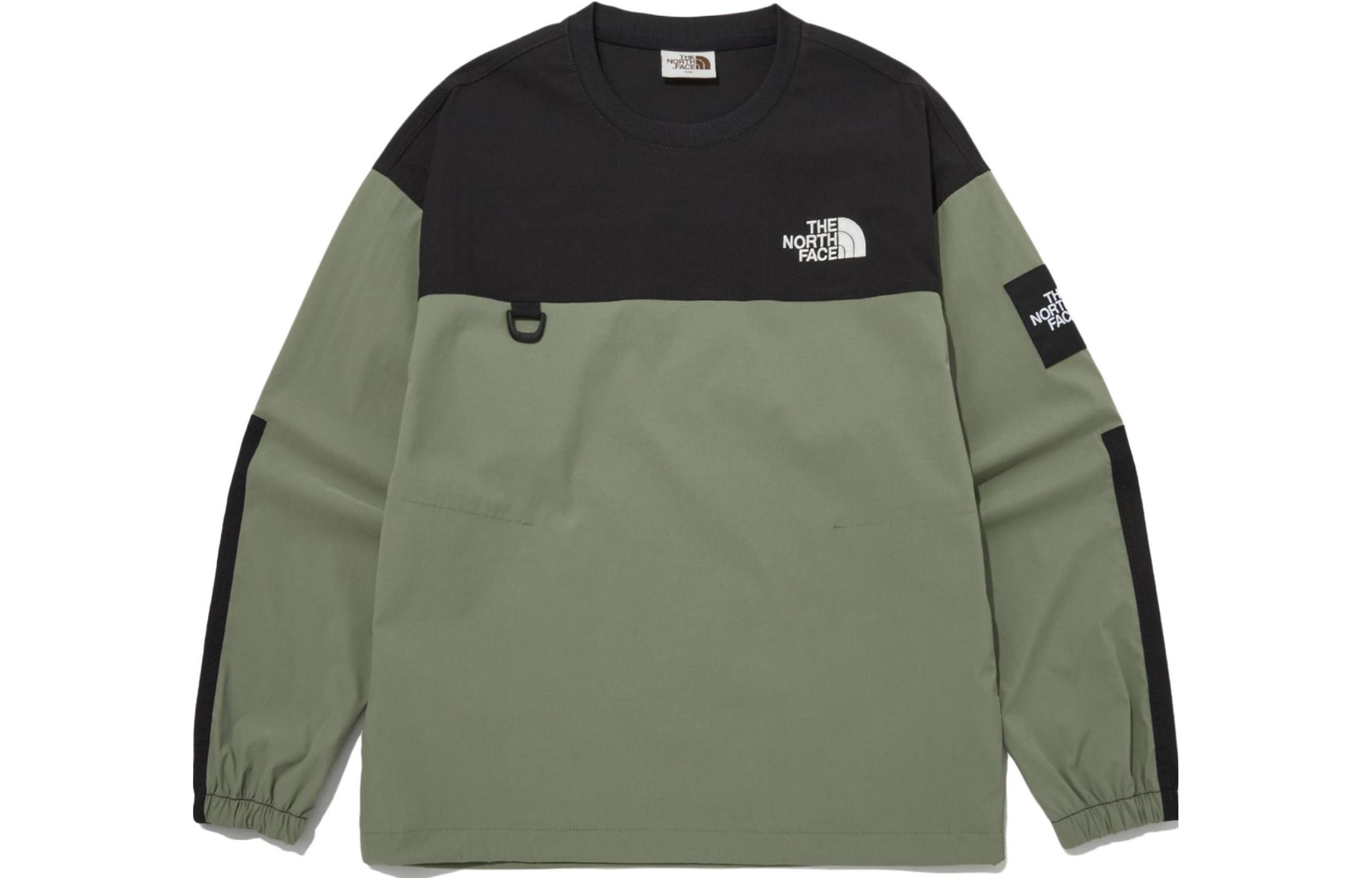 TNF Green Embroidered Lettering Crewneck Sweatshirt Unisex Loose Fit NM5MP53K 圖 2