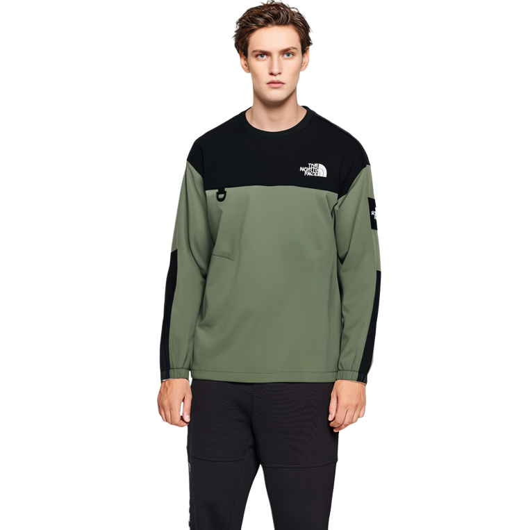 TNF Green Embroidered Lettering Crewneck Sweatshirt Unisex Loose Fit NM5MP53K 圖 5