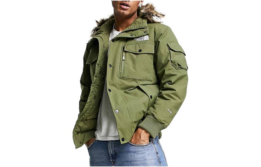 TNF Green Embroidered Logo Outdoor Hoodie Jacket with Pocket NF0A4M8F-7D6