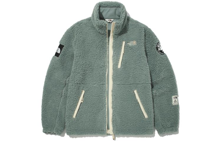 TNF Green Fleece Logo Jacket with Stand Collar NJ4FM61K