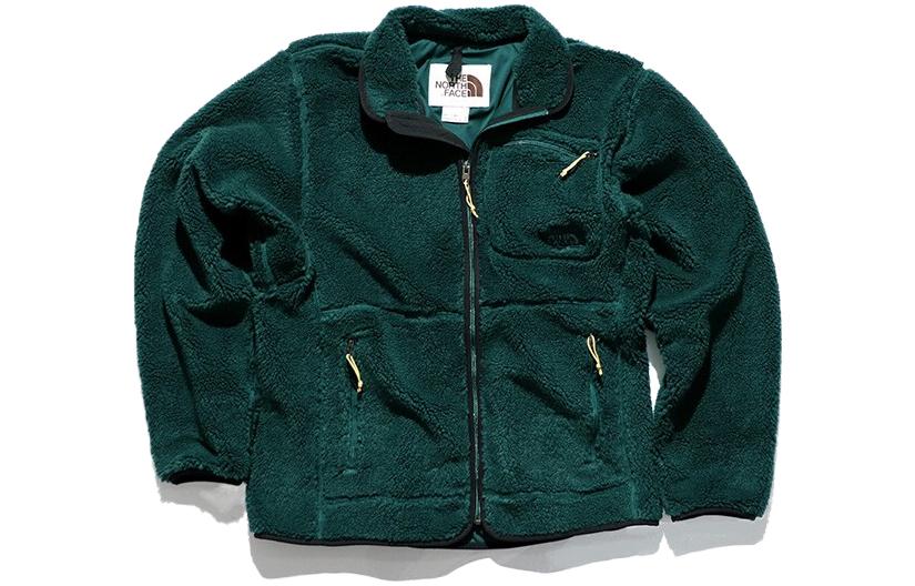 TNF Green Full-Zip Solid Color Collared Jacket NF0A7URL-D7V