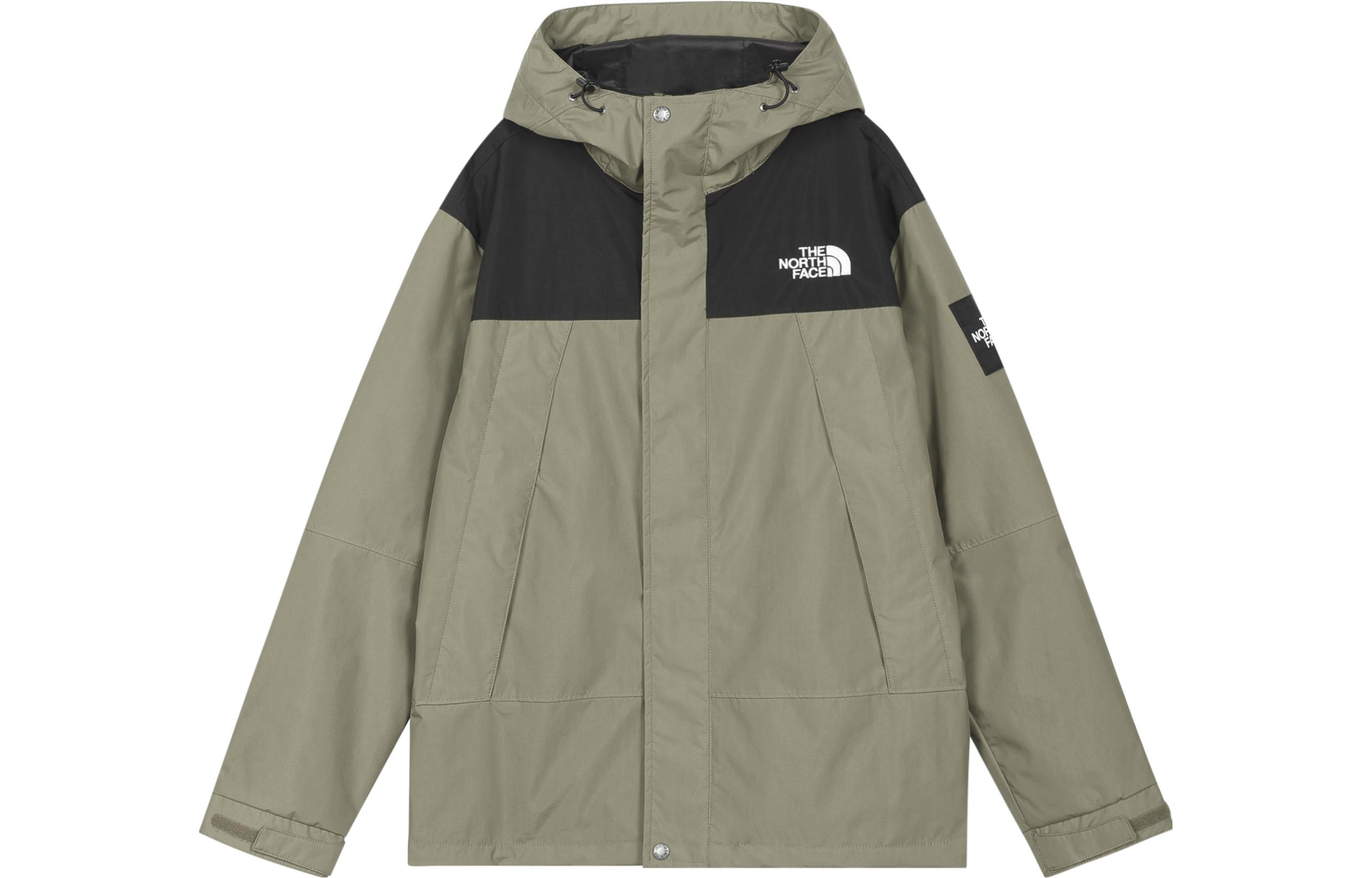 The North Face Green Logo Embroidered Colorblock Hooded Zip Jacket NI3BN51K