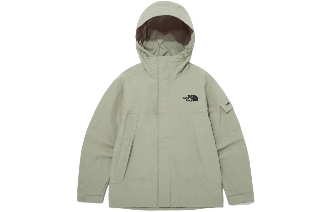 The North Face Green Logo Embroidered Hooded Loose-Fit Jacket with Pockets NJ3BQ00C