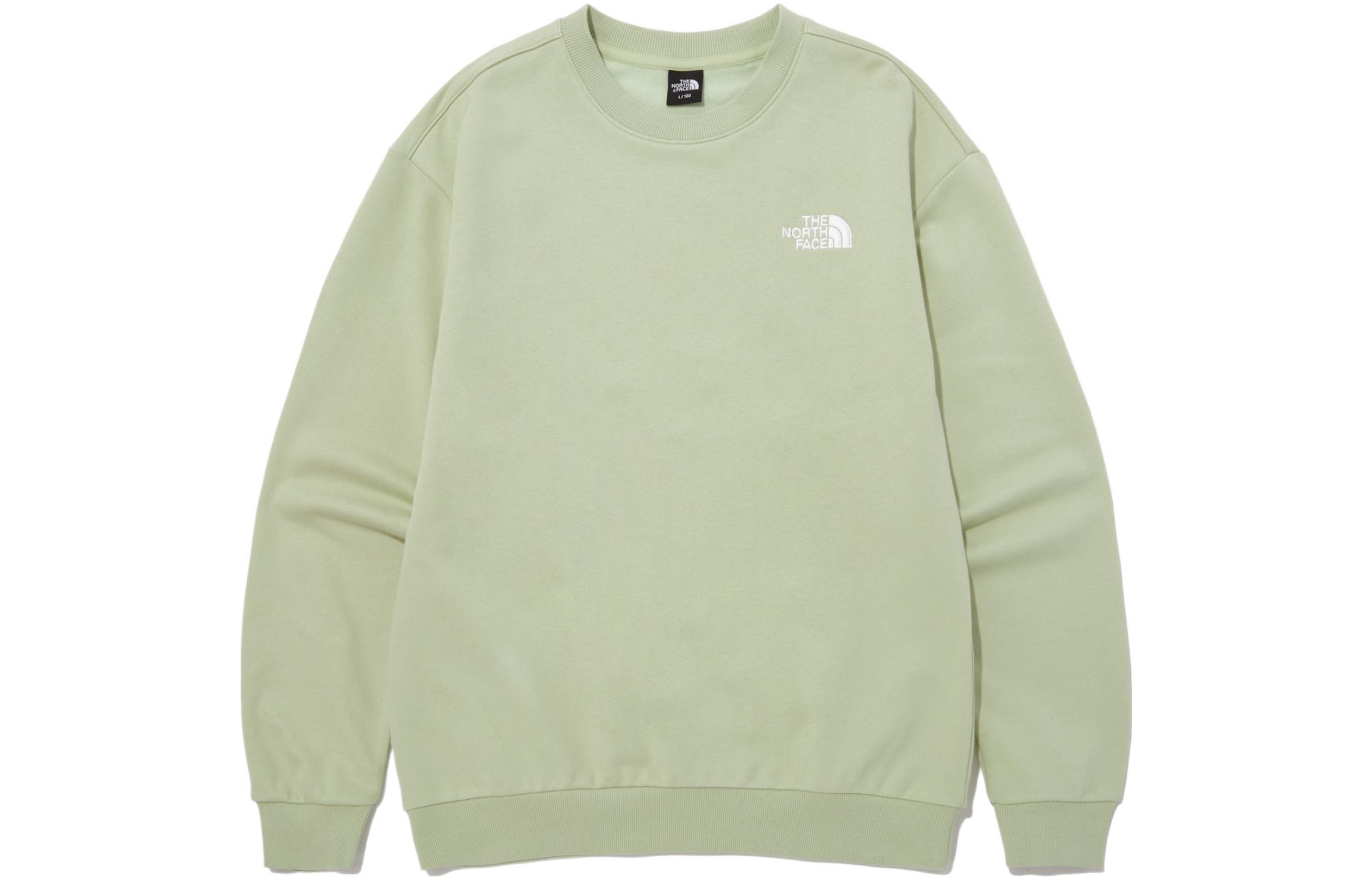TNF Green Logo Print Crewneck Sweatshirt Unisex Relaxed Fit NM5MP10C