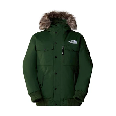 TNF Green Logo Print Hooded Puffer Jacket Long Sleeve NF0A4M8F-I0P