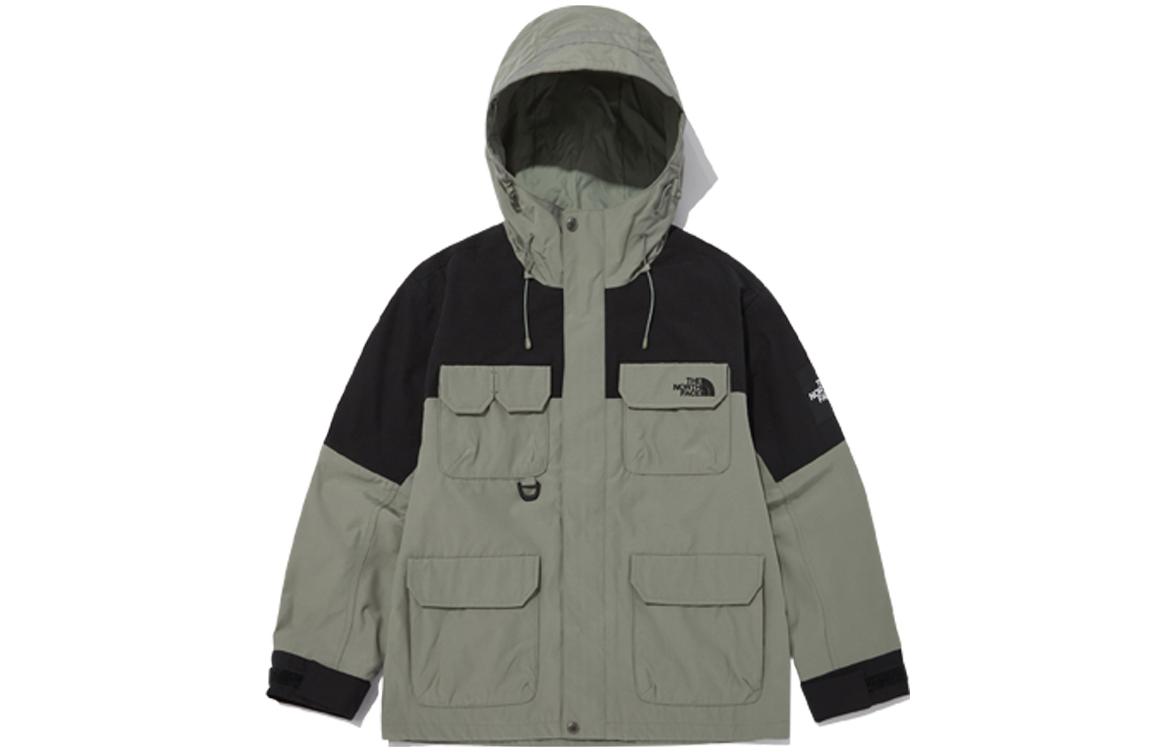 TNF Green Logo Print Multi-Pocket Outdoor Zip Hoodie Jacket Unisex NJ3BN50L