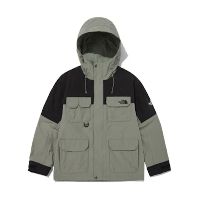 TNF Green Logo Print Multi-Pocket Outdoor Zip Hoodie Jacket Unisex NJ3BN50L