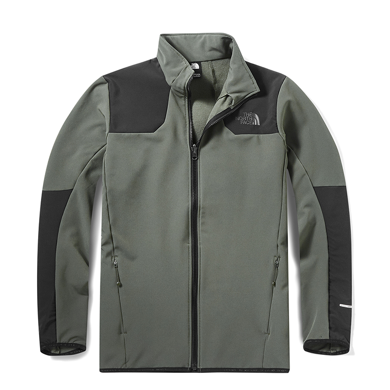 TNF Green Logo Print Outdoor Zip-Up Track Jacket NF0A46GL-21L