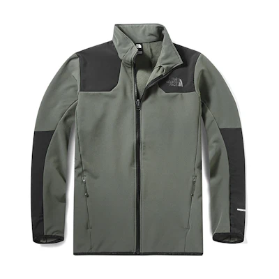TNF Green Logo Print Outdoor Zip-Up Track Jacket NF0A46GL-21L