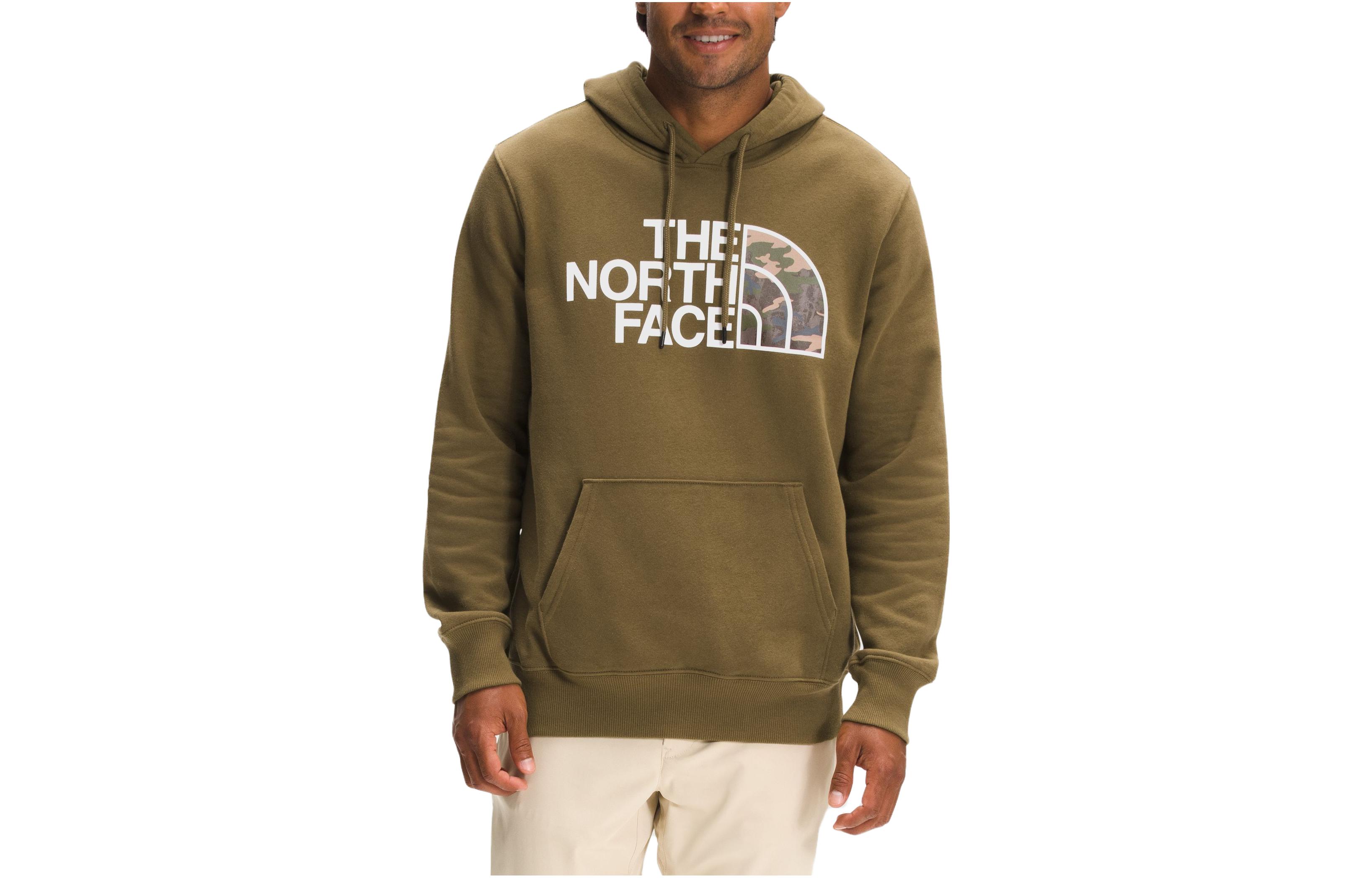 TNF Green Logo Print Pullover Hoodie Retro Style NF0A4M4B-50C