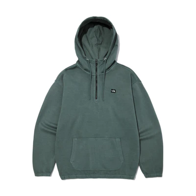TNF Green Logo Print Pullover Sweatshirt Solid Color NM5PM53B