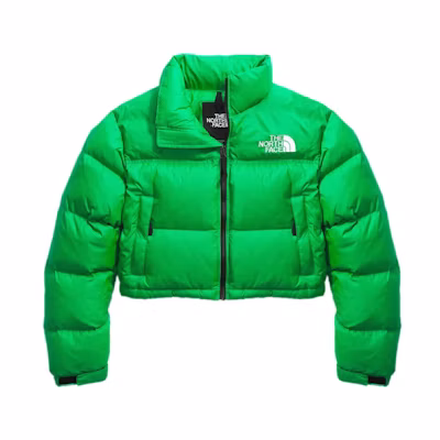 TNF Green Logo Print Short Puffer Jacket Unisex NF0A5GGEPO8