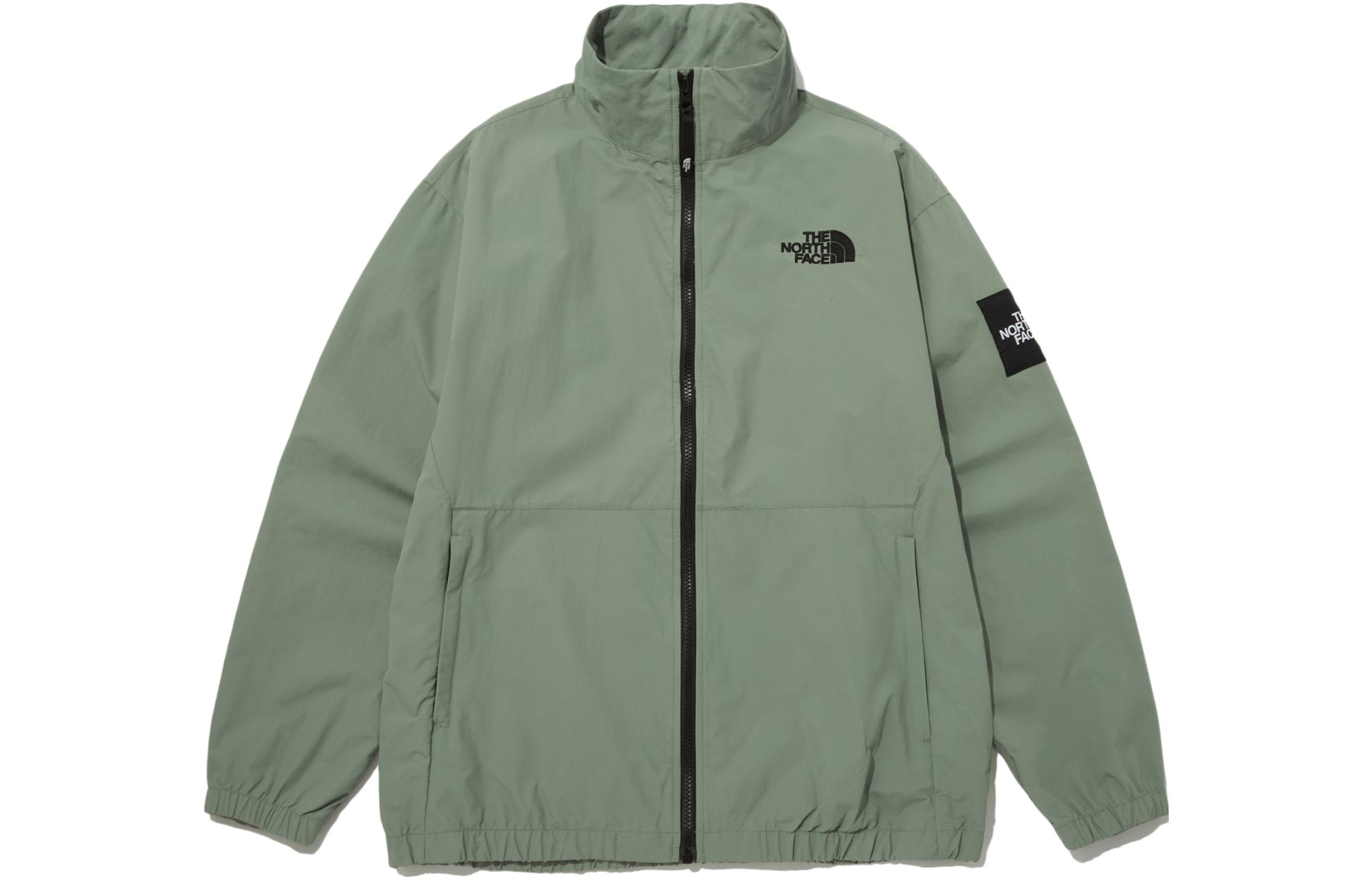 The North Face Green Logo Print Zip-Up Jacket Unisex NJ3BP03L