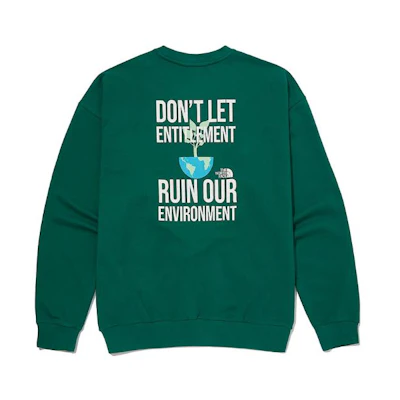 TNF Green Logo Pullover Crewneck Sweatshirt Unisex Long Sleeve NM5MM01M