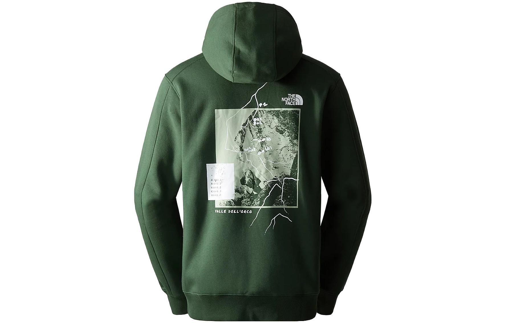 TNF Green Outdoor Hoodie with Letter Graphic Print NF0A8522-I0P