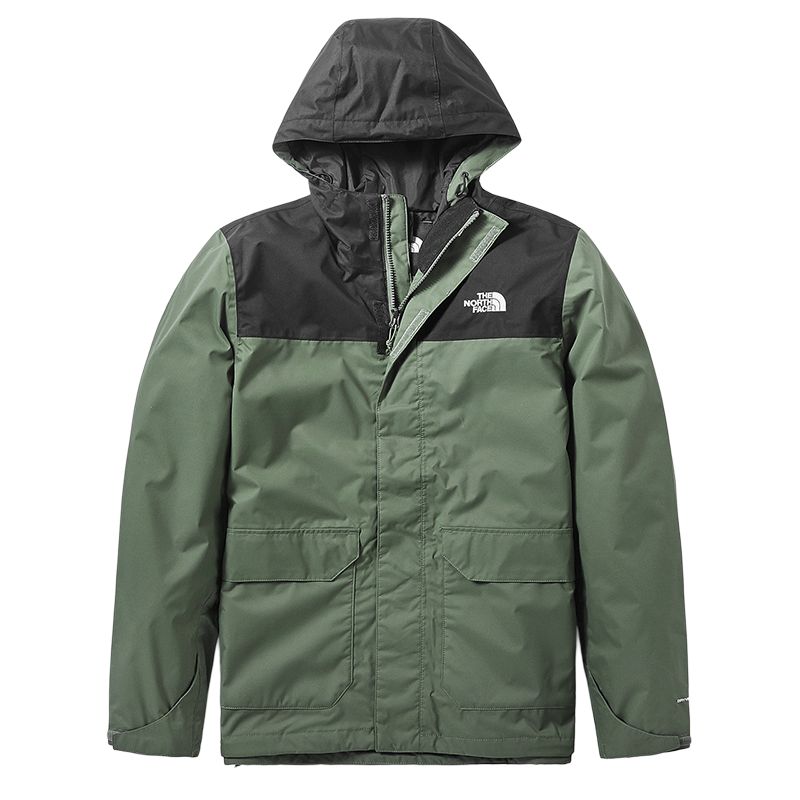 TNF Green Outdoor Jacket with Embroidered Logo Design NF0A497J-4NX