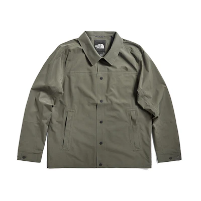 TNF Green Outdoor Logo Print Button-Up Jacket NF0A4N8X-21L