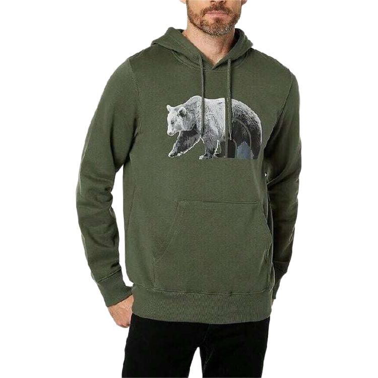 TNF Green Printed Pullover Hoodie with Long Sleeves NF0A7UNM-WTQ