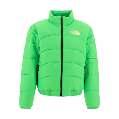 TNF Green Puffer Jacket with Solid Logo and Zip-Up Design NF0A7URE8YK1