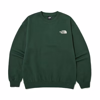 TNF Green Pullover Crewneck Sweatshirt with Logo Print NM5MN90E