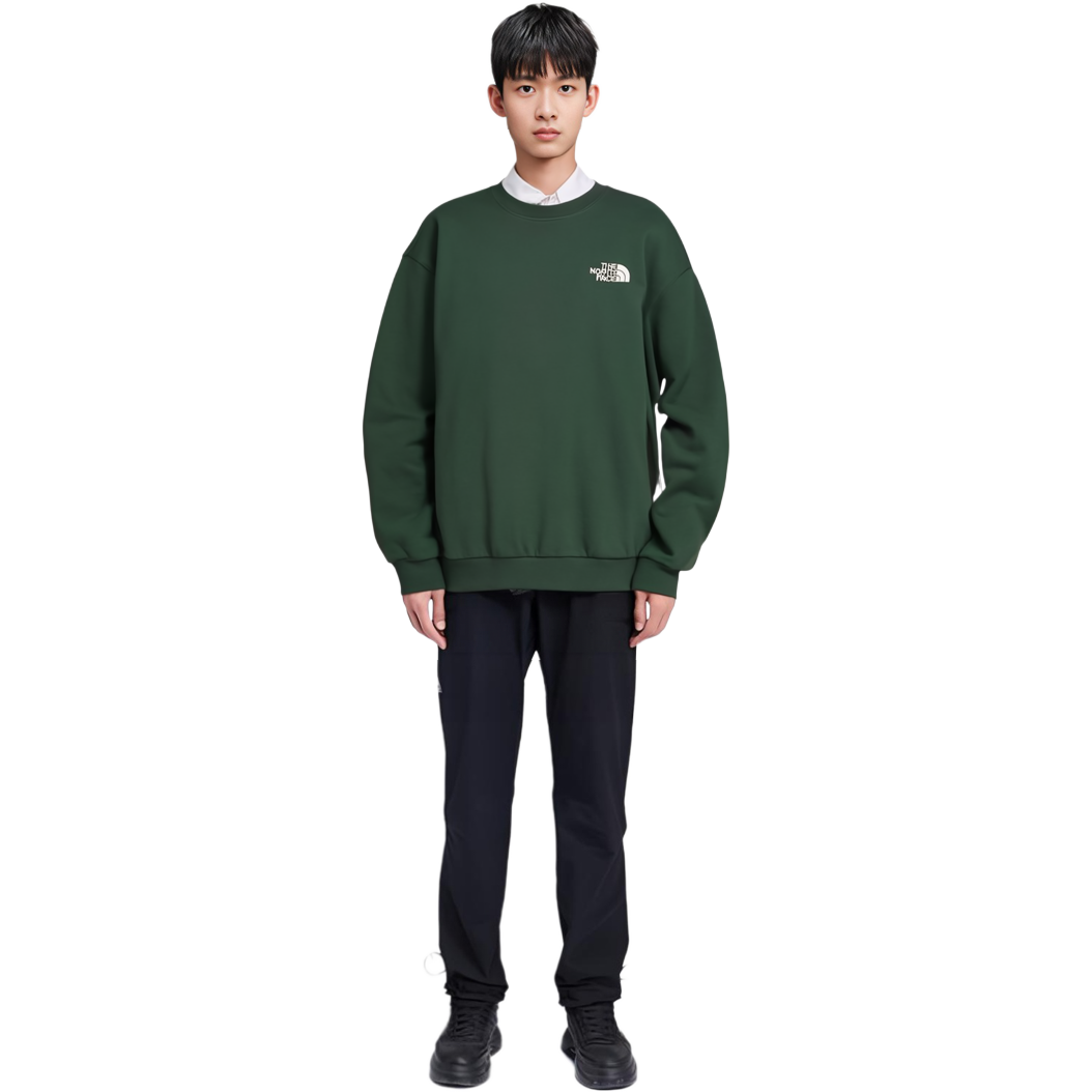 Purchase The North Face 綠色徽標印花圓領套頭衫 NM5MN90E