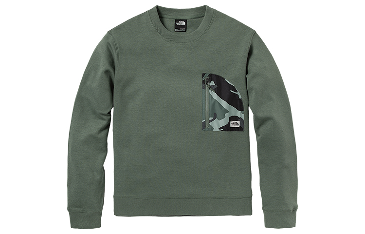 The North Face Green Pullover Sweatshirt with Front Zip Pocket NF0A5AZU-V1T