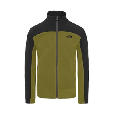 TNF Green Retro Colorblock Embroidered Logo Track Jacket Men NF0A3BTI-WTQ