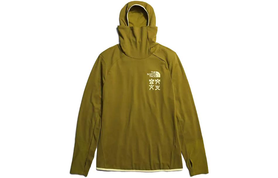 TNF Green Slim-Fit Pullover Hoodie with Logo Print NF0A84KO-I0N