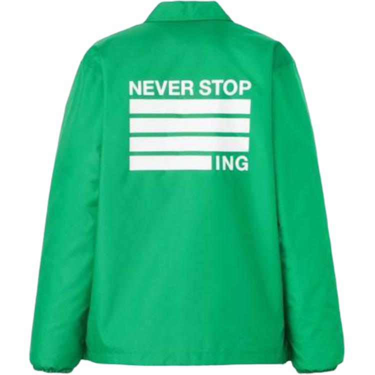 TNF Green Striped Collar Button-Up Long-Sleeve Jacket Unisex NP72335-OE 圖 3