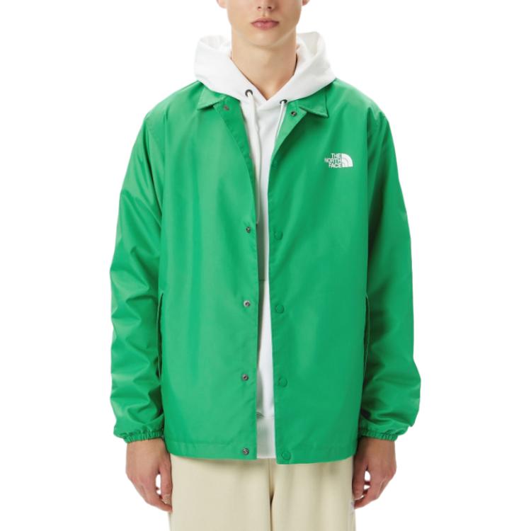 TNF Green Striped Collar Button-Up Long-Sleeve Jacket Unisex NP72335-OE 圖 4