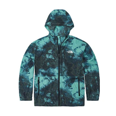 TNF Green Tie-Dye Logo Zip-Up Hooded Jacket NF0A7W8S-957