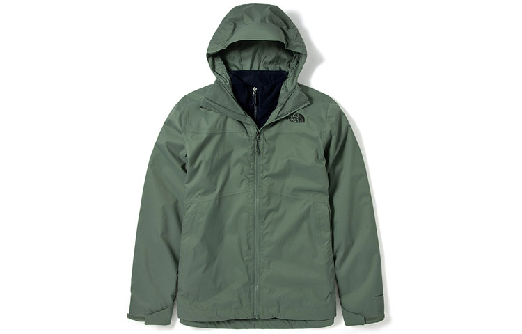 TNF Green Waterproof 3-in-1 Fleece Hooded Jacket Winter Outdoor NF0A4NEC-YR6