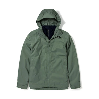 TNF Green Waterproof 3-in-1 Fleece Hooded Jacket Winter Outdoor NF0A4NEC-YR6