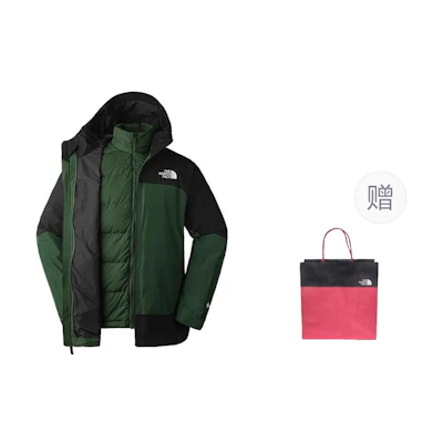 TNF Green Waterproof 3-in-1 Logo Hooded Jacket NF0A83RR-KII