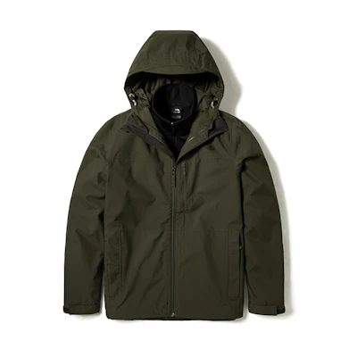 TNF Green Waterproof Logo Print Hooded Outdoor Jacket NF0A4R2H-BQW