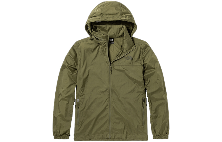 TNF Green Windproof Water-Resistant Hooded Jacket NF0A4U99-7D6