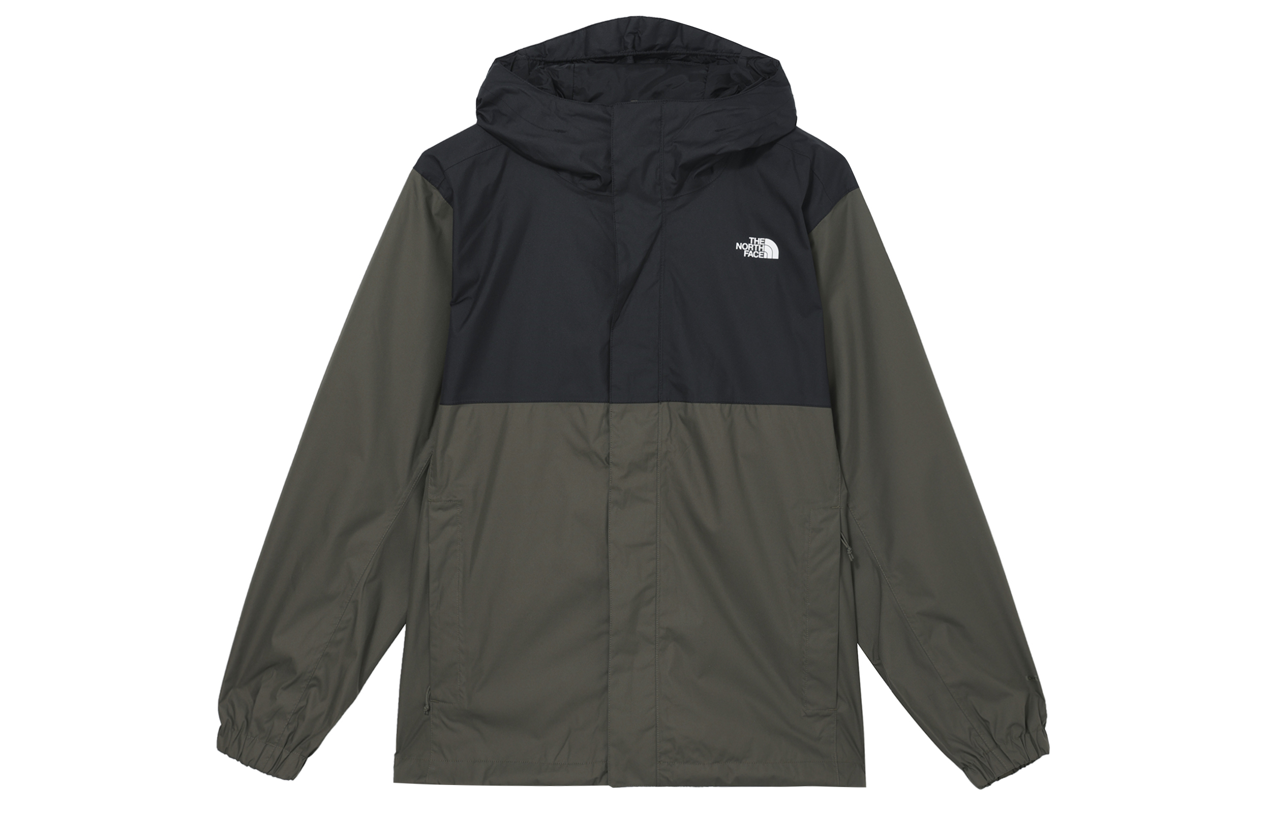 TNF Green Windproof Waterproof Hiking Jacket with Logo. NF0A86RK-21L