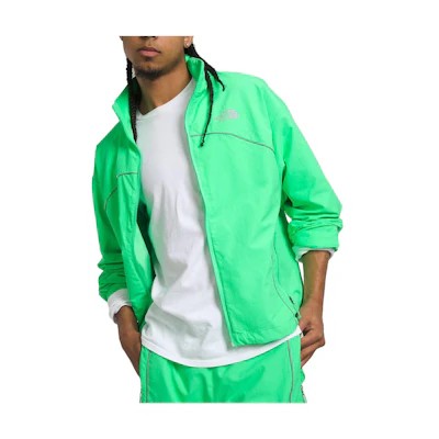 TNF Green Zip-Up Jacket with Logo Print and Stand Collar NFOA832L-8YK