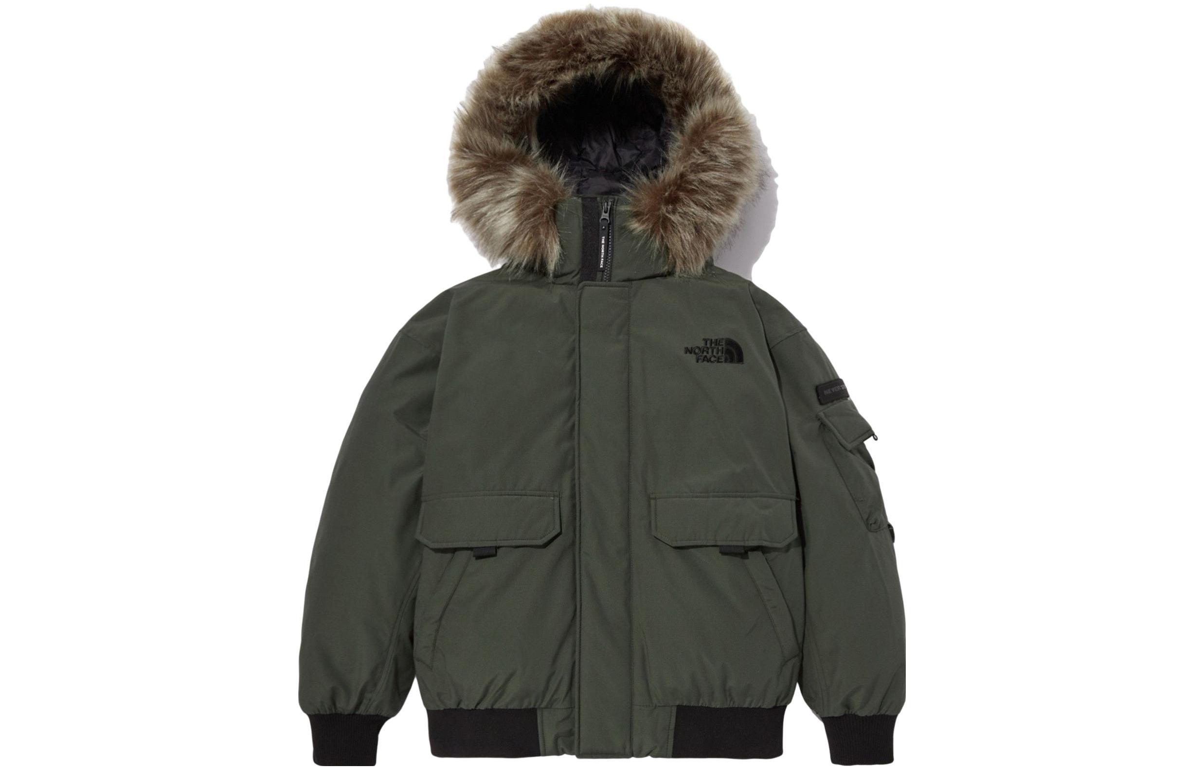 TNF Green Zipped Hooded Parka Goose Down Winter Jacket NJ1DN86B