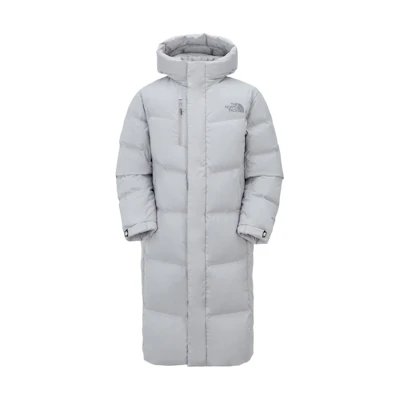 TNF Grey Air Dryvent Long Hooded Down Coat Unisex NC2DP72C