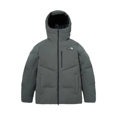 TNF Grey Aspen Solid Logo Embroidered Zip Hoodie Jacket NJ2DP65C