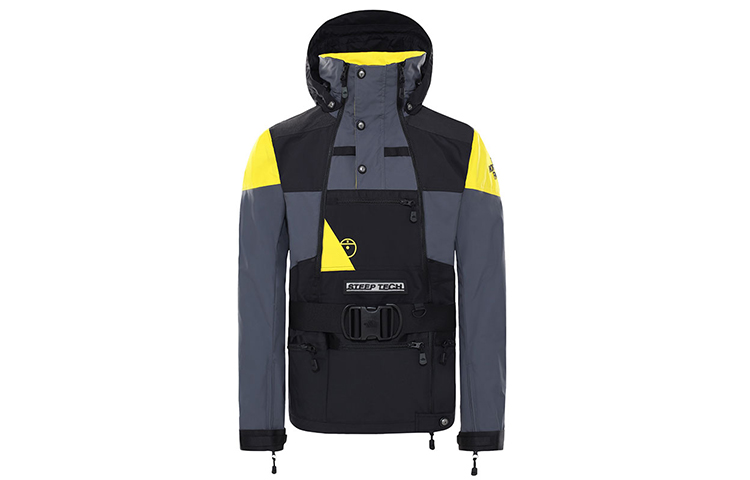 The North Face Grey Colorblock Hooded Waterproof Windbreaker Jacket NF0A4QYS-SH3