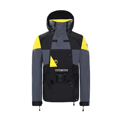 TNF Grey Colorblock Hooded Waterproof Windbreaker Jacket NF0A4QYS-SH3