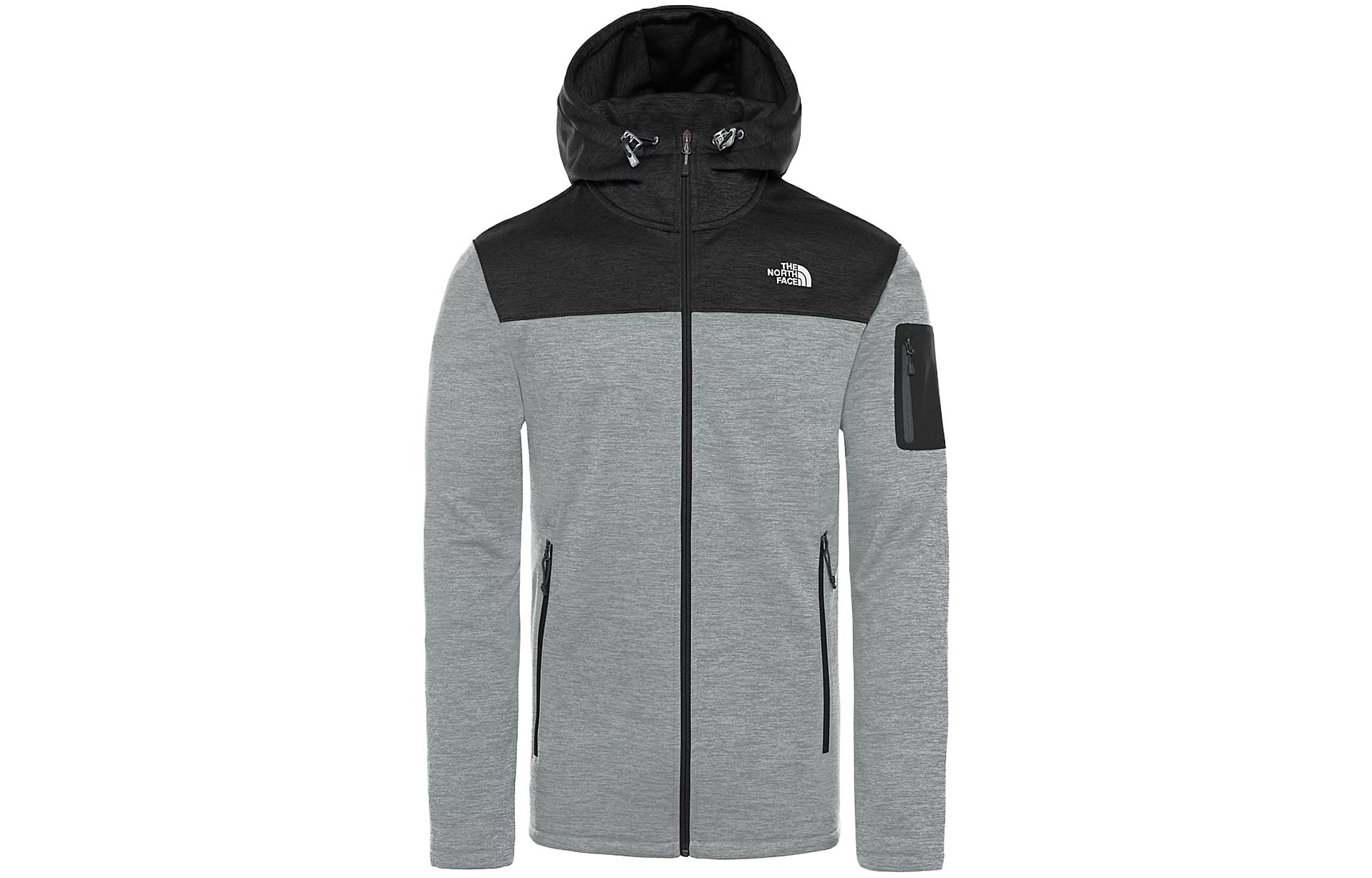 TNF Grey Colorblock Logo Print Hooded Jacket NF0A3RXSV2U