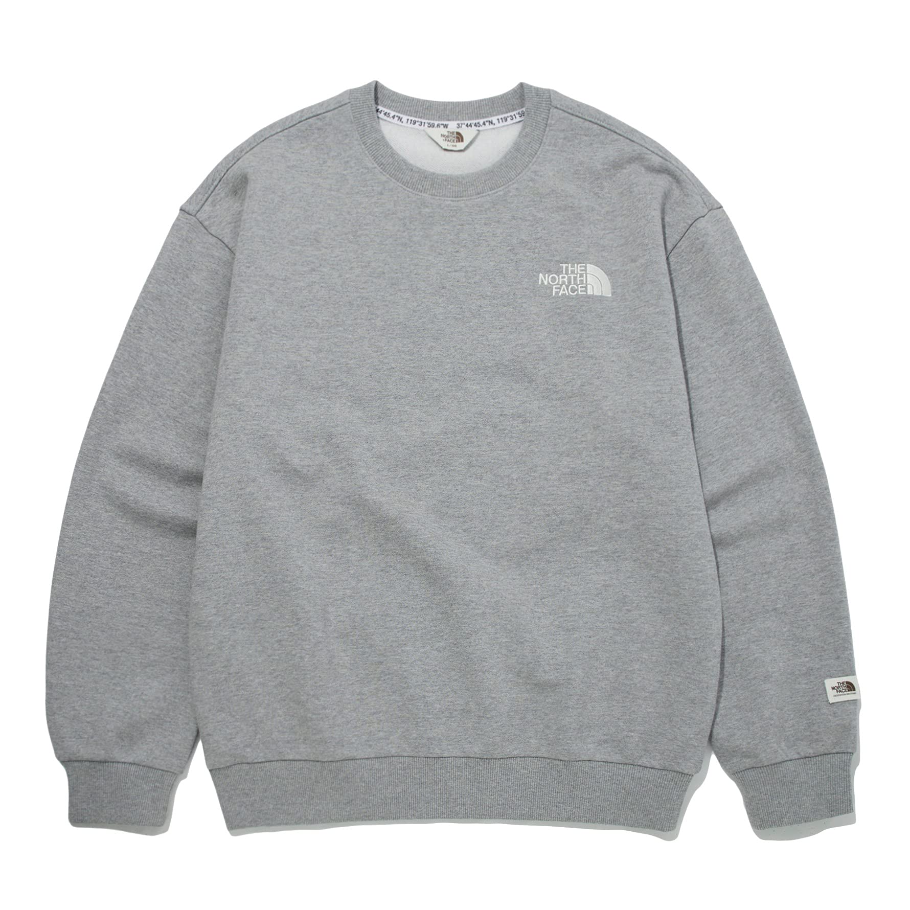 TNF Grey Crewneck Sweatshirt Unisex with Embroidered Logo NM5MM50K
