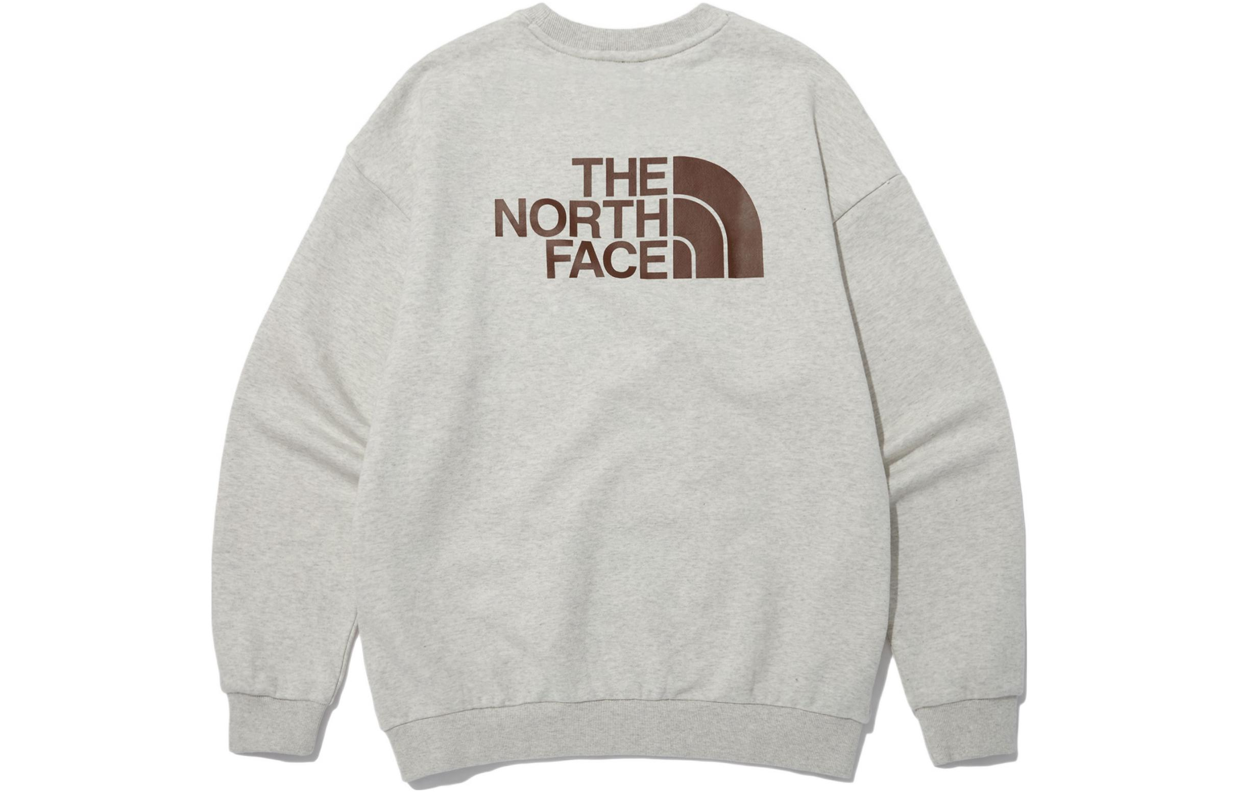 TNF Grey Crewneck Sweatshirt with Large Back Logo Unisex Style NM5MN61B