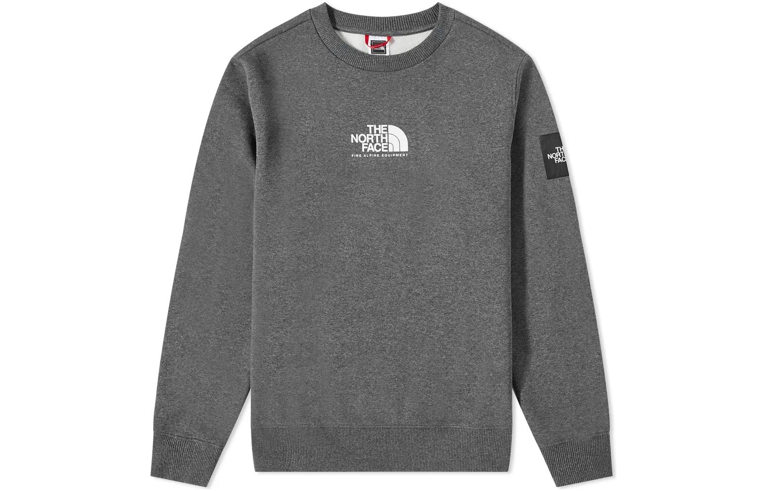 TNF Grey Crewneck Sweatshirt with Logo Print NF0A7X36-DYY