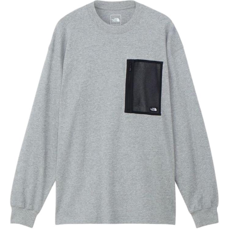 TNF Grey Crewneck Sweatshirt with Patch Pocket NT62330-Z