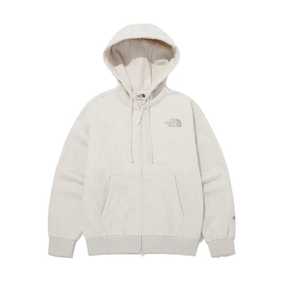 TNF Grey Full-Zip Hoodie Casual Long Sleeve Solid Color NJ5JP52J