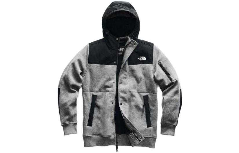 TNF Grey Hooded Jacket with Logo Lettering Long Sleeve NFOA3XEF-DYY